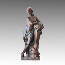 Grande statue noire Lady Fountain Bronze Sculpture, Milo Tpls-009